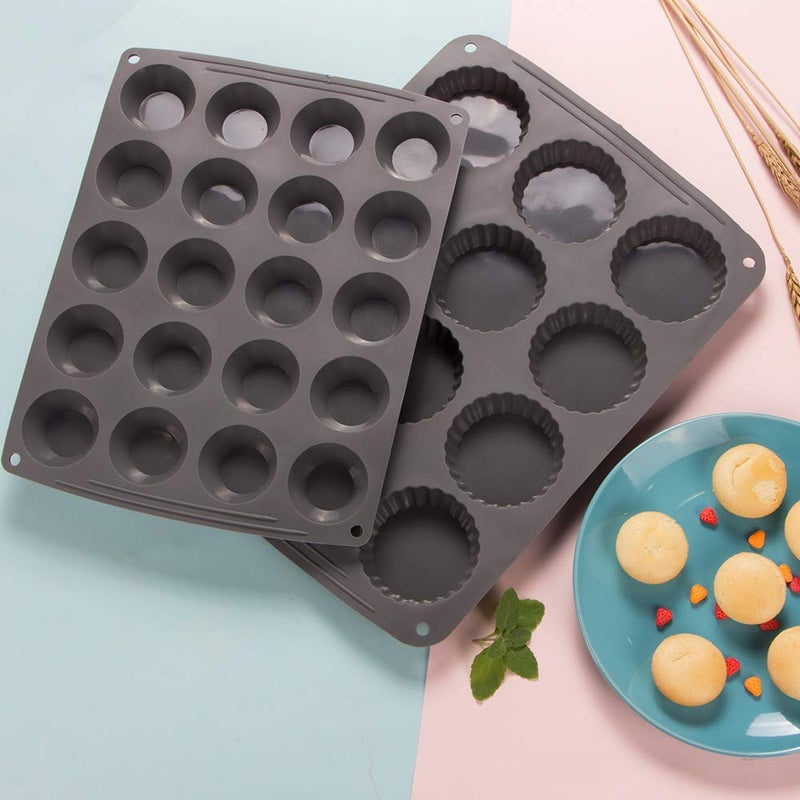 Webake Mini Muffin Cupcake Pan Silicone Mini Tart Pan Quiche Mold for Peanut Butter Cup Egg Bites Fat Bomb Cake Baking - Image 3